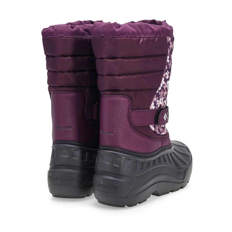 Girls'  Powderbug Snowlite Waterproof Winter Boot - Dusty Purple/Purple Posies
