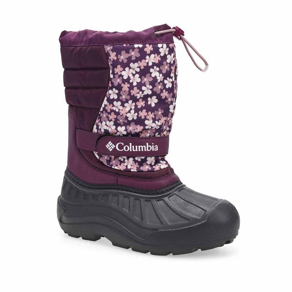 Girls'  Powderbug Snowlite Waterproof Winter Boot - Dusty Purple/Purple Posies