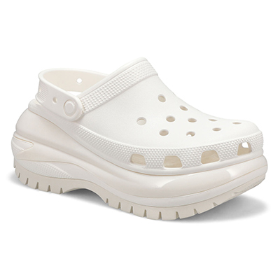 Lds Classic Mega Crush Platform Clog - White