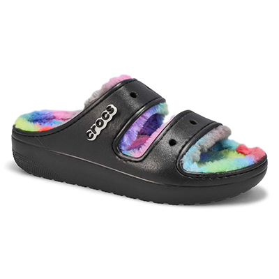 Lds Classic Cozzzy Slide Sandal - Black/Multi