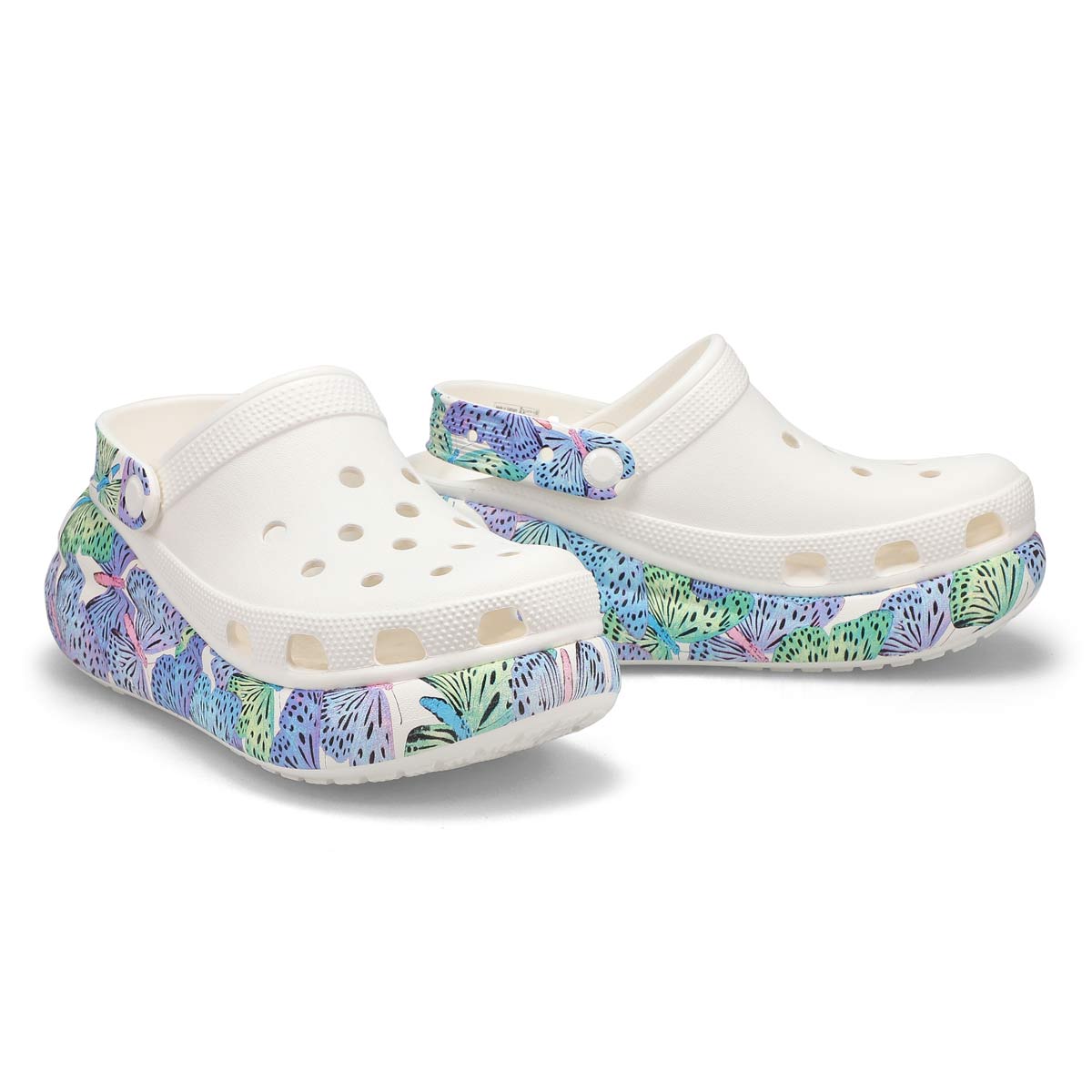 White crocs with flowers hotsell