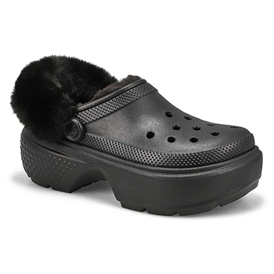 Lds Stomp Lined EVA Clog - Black