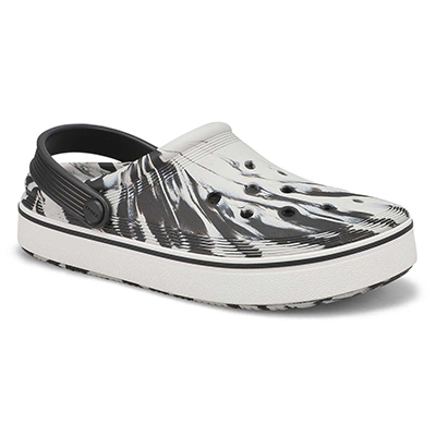 Lds Off Court Marbled Clog - Black/White