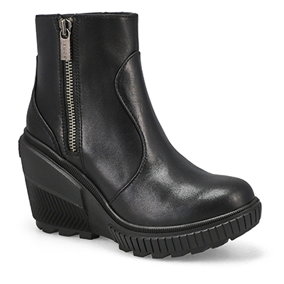 Botte compensée imperméable ONA Ave Zip Wedge, noir/noir, femmes