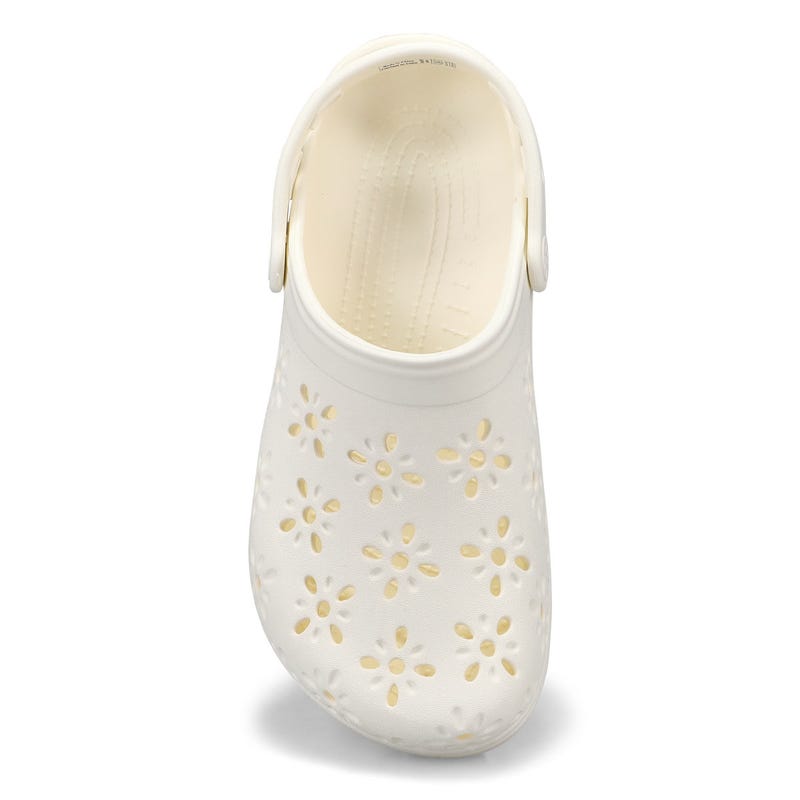 Women's Classic Floral Cut Out EVA Comfort Clog - Chalk