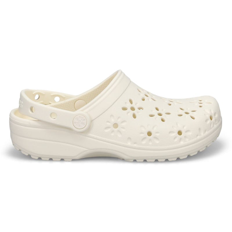 Women's Classic Floral Cut Out EVA Comfort Clog - Chalk