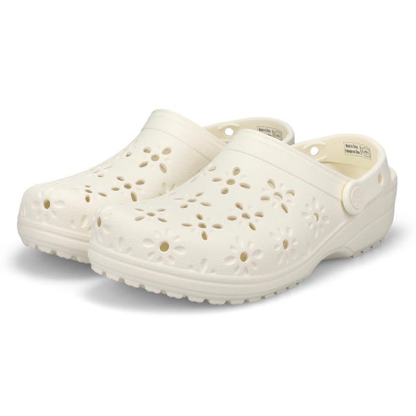 Women's Classic Floral Cut Out EVA Comfort Clog - Chalk