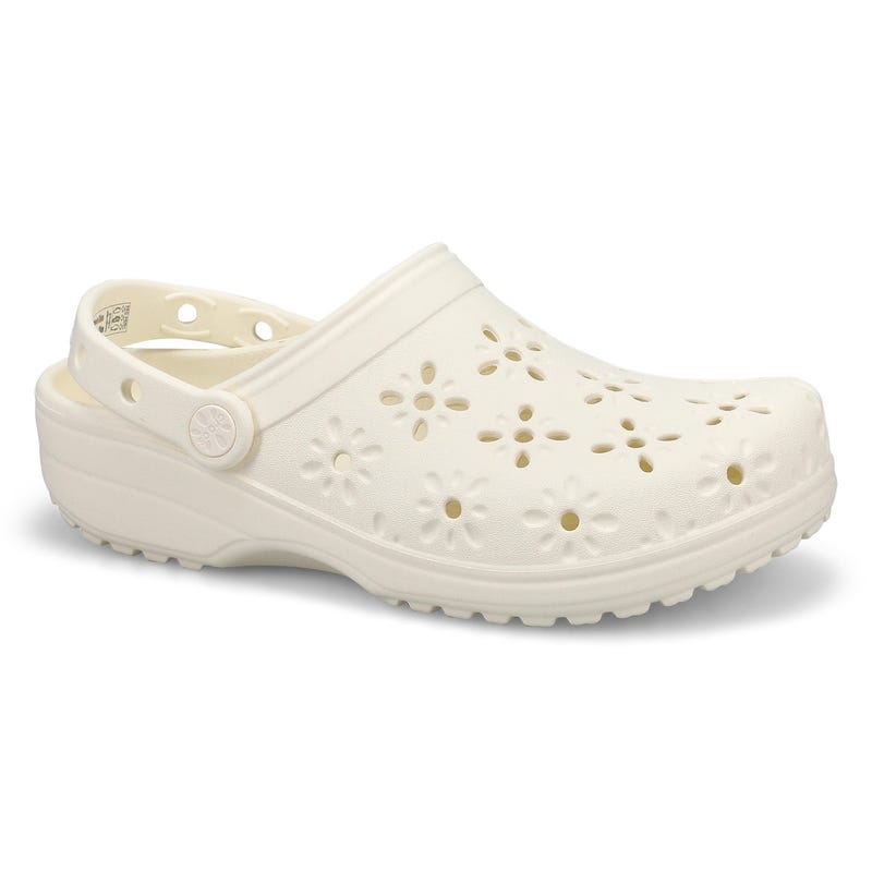 Women's Classic Floral Cut Out EVA Comfort Clog - Chalk