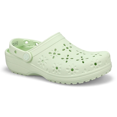 Sabot de confort Classic Floral Cut Out EVA, tinte jade, femmes