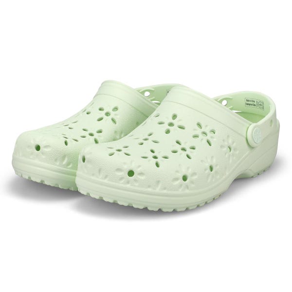 Women's  Classic Floral Cut Out EVA Comfort Clog - Jade Mint