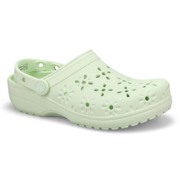 Women's  Classic Floral Cut Out EVA Comfort Clog - Jade Mint