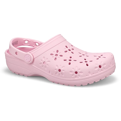Sabot de confort Classic Floral Cut Out EVA, lait rose, femmes