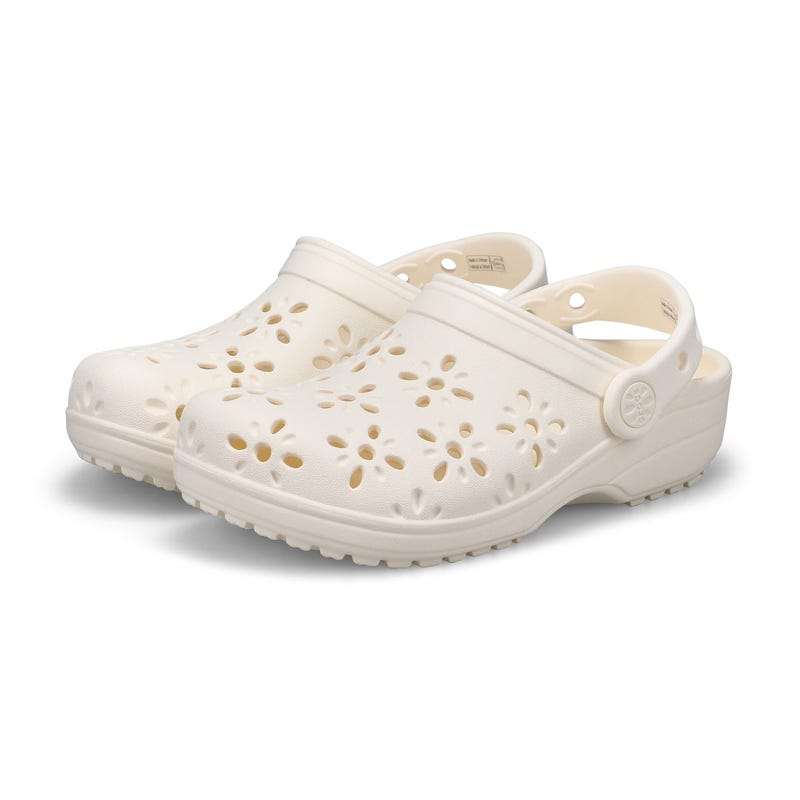 Kids' Classic Floral Cut Out EVA Comfort Clog - Chalk