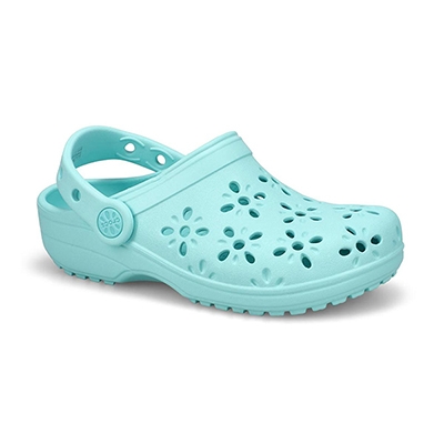 Kds Classic Floral Cut Out EVA Comfort Clog - Aquamarine