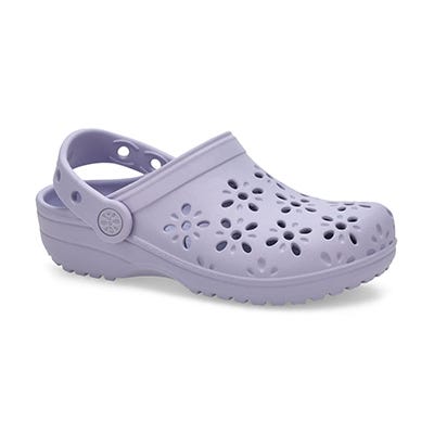 Kds Classic Floral Cut Out EVA Comfort Clog - Purple Moon