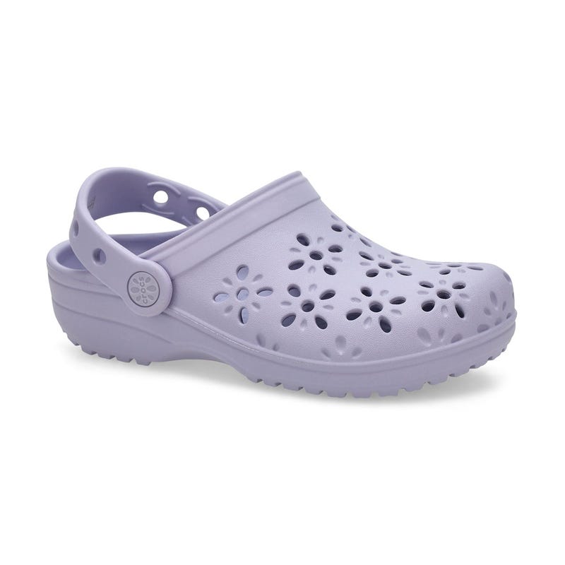 Kids' Classic Floral Cut Out EVA Comfort Clog - Purple Moon