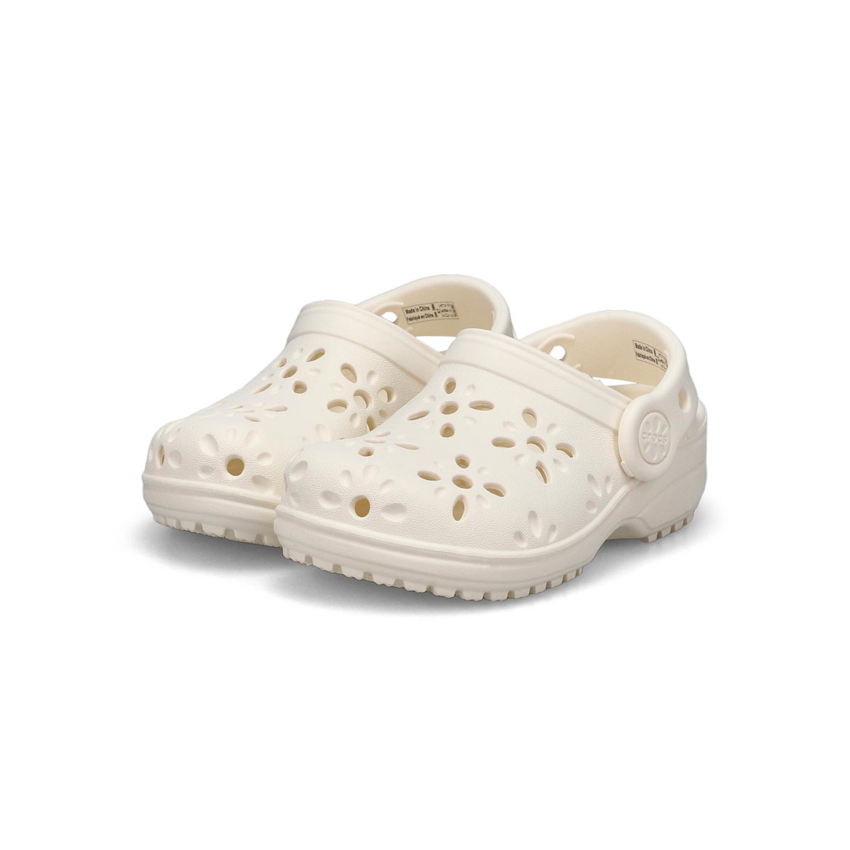 Sabot de confort CLASSIC FLORAL CUT OUT EVA, craie, tout-petits