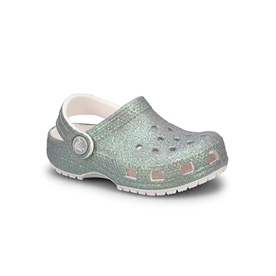 Inf-G Classic Iridescent Glitter EVA Comfort Clog - White
