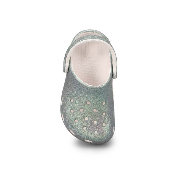 Sabot de confort CLASSIC IRIDESCENT GLITTER EVA, blanc, tout-petites