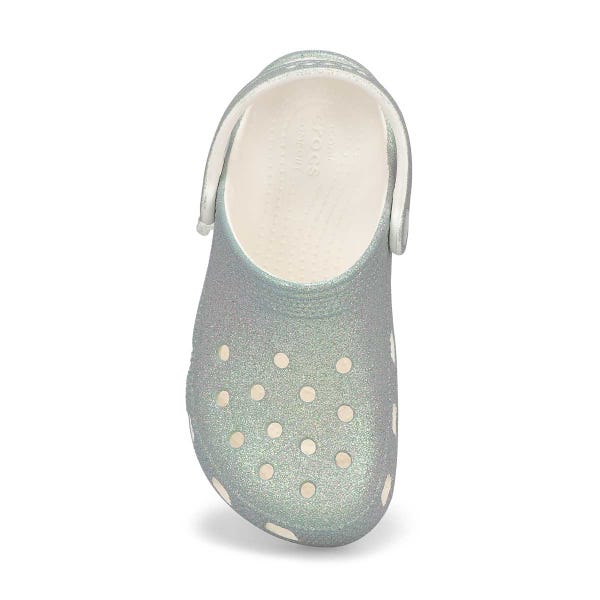Sabot de confort CLASSIC IRIDESCENT GLITTER EVA, blanc, enfants