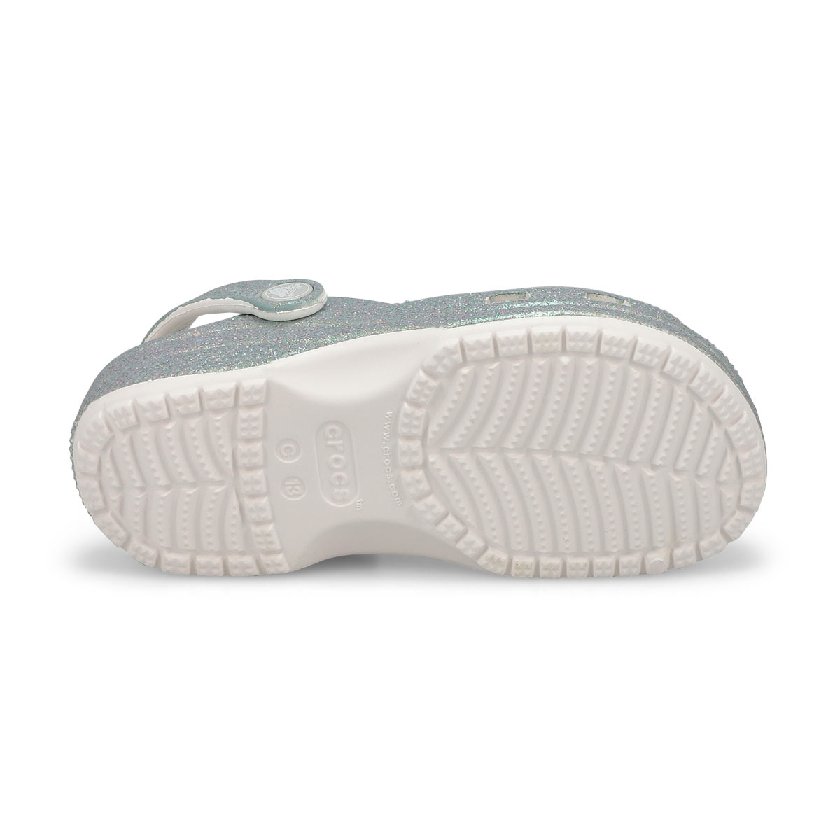Sabot de confort CLASSIC IRIDESCENT GLITTER EVA, blanc, enfants