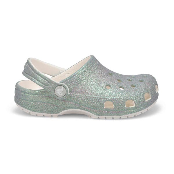 Sabot de confort CLASSIC IRIDESCENT GLITTER EVA, blanc, enfants