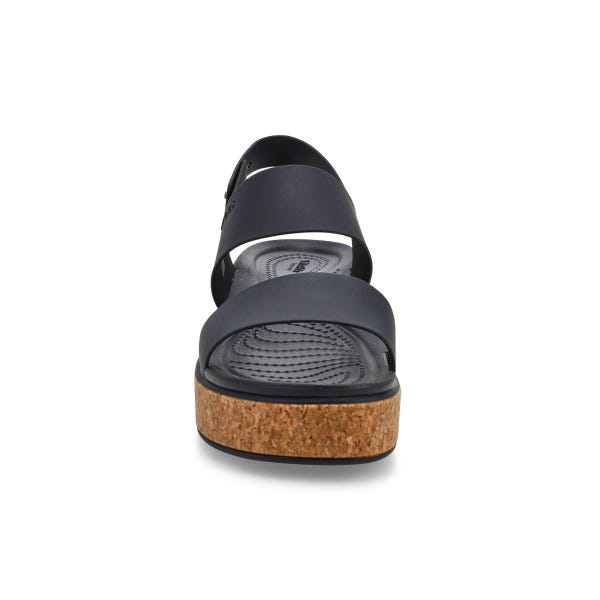 Women's  Brooklyn Cork Low Wedge Sandal - Black
