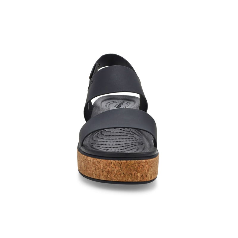 Women's  Brooklyn Cork Low Wedge Sandal - Black
