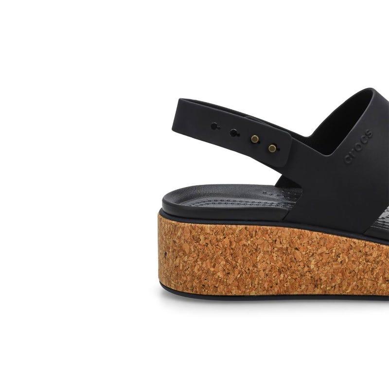 Women's  Brooklyn Cork Low Wedge Sandal - Black
