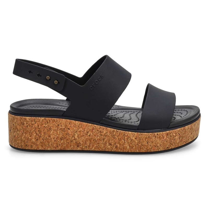 Women's  Brooklyn Cork Low Wedge Sandal - Black