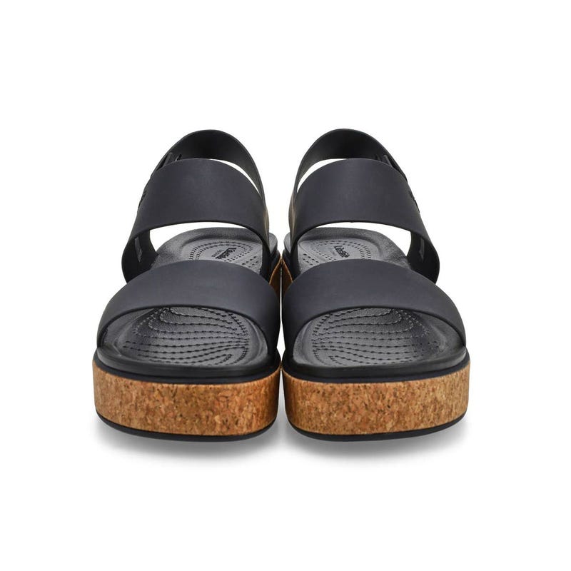 Women's  Brooklyn Cork Low Wedge Sandal - Black
