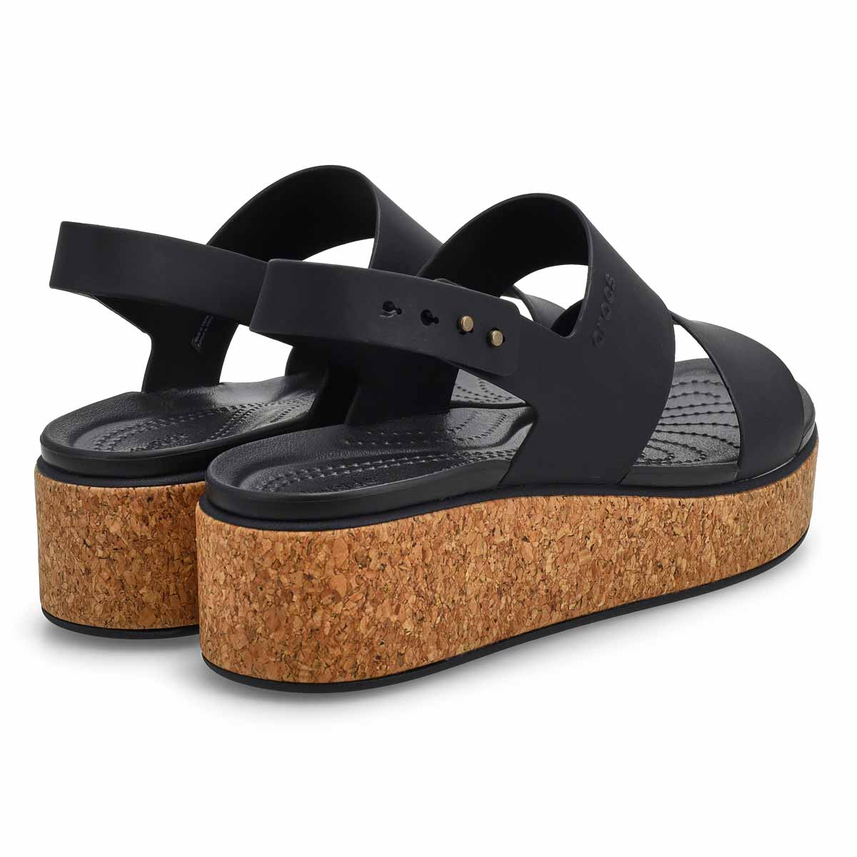Sandale  talon compens BROOKLYN CORK LOW, noir,