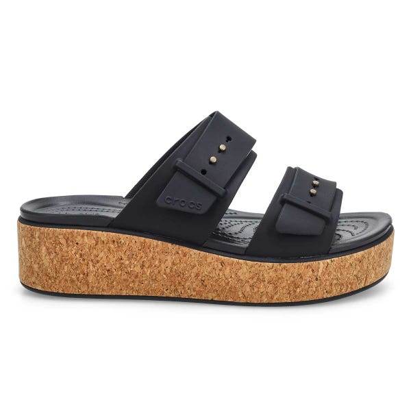 Sandale à plateforme BROOKLYN CORK BUCKLE, noir, femmes