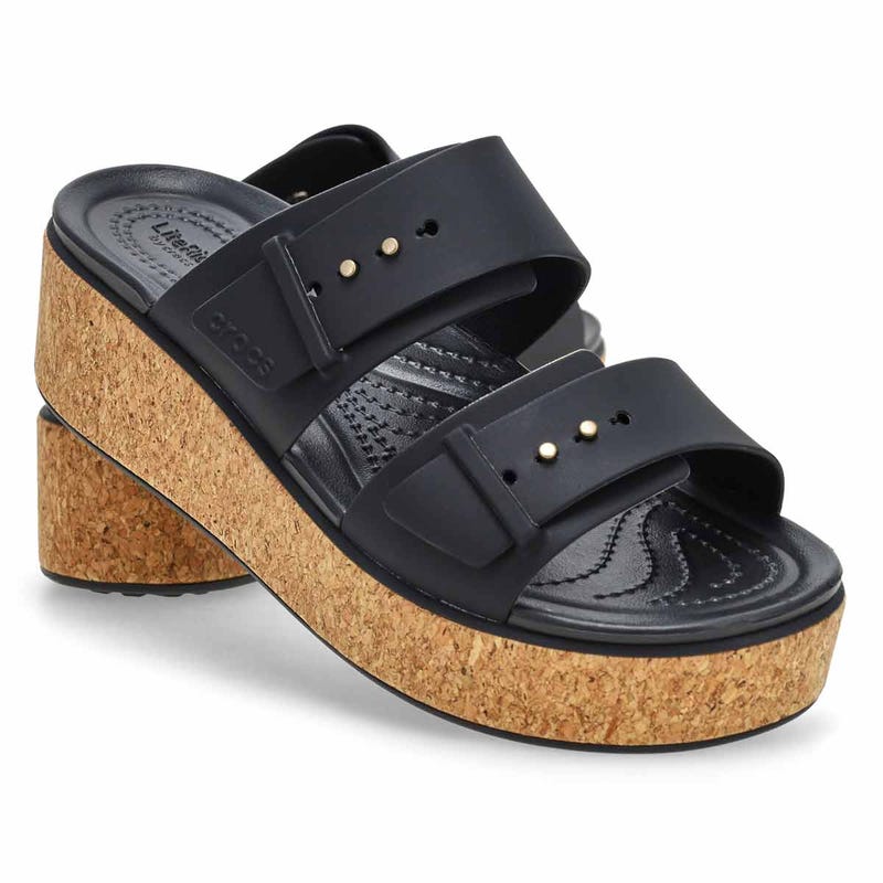 Sandale à plateforme BROOKLYN CORK BUCKLE, noir, femmes