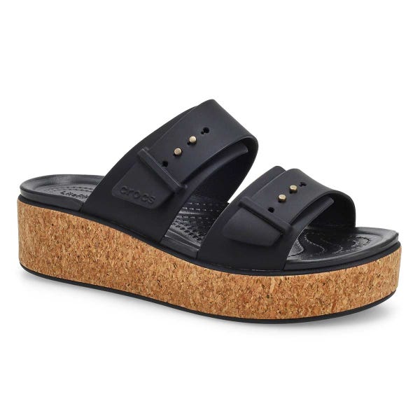 Sandale à plateforme BROOKLYN CORK BUCKLE, noir, femmes