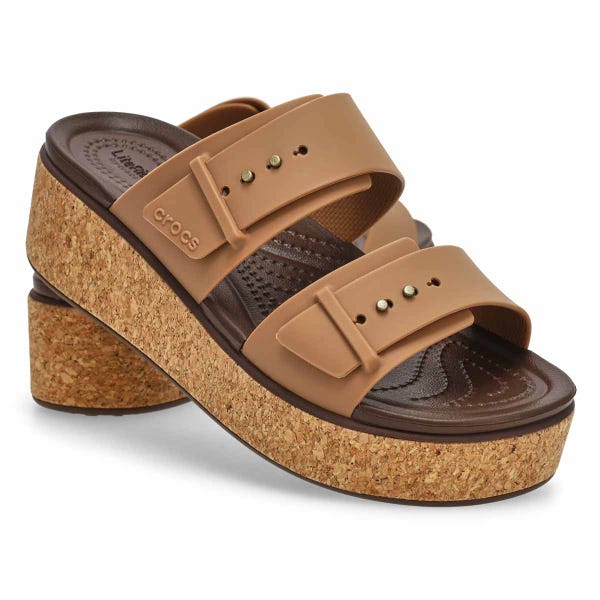 Sandale à plateforme BROOKLYN CORK BUCKLE, chocolat au lait, femmes