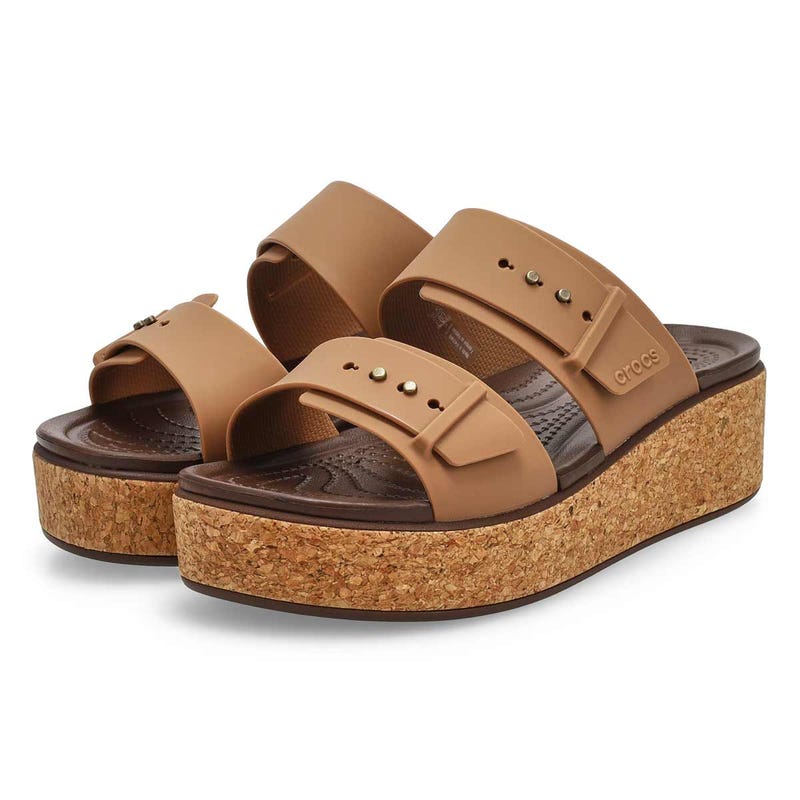 Sandale à plateforme BROOKLYN CORK BUCKLE, chocolat au lait, femmes