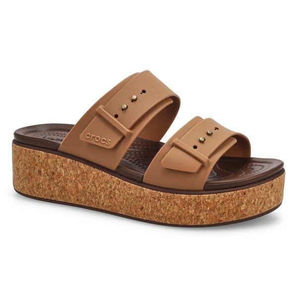 Sandale à plateforme BROOKLYN CORK BUCKLE, chocolat au lait, femmes