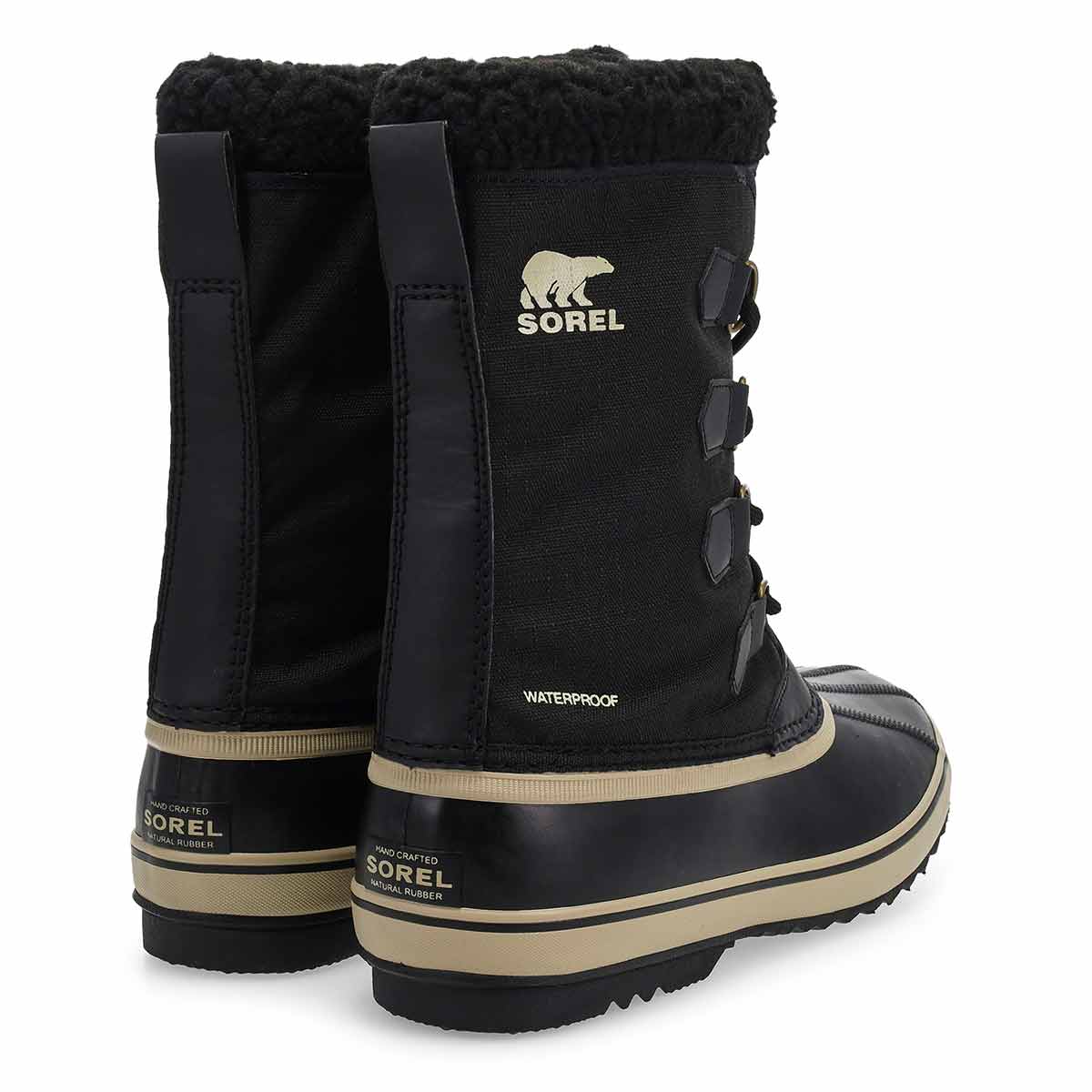 Botte d'hiver imperméable 1964 PAC NYLON, noir/fossile ancien, hommes