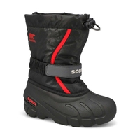 Boys'  Flurry Pull On Winter Boot - Black/Bright Red