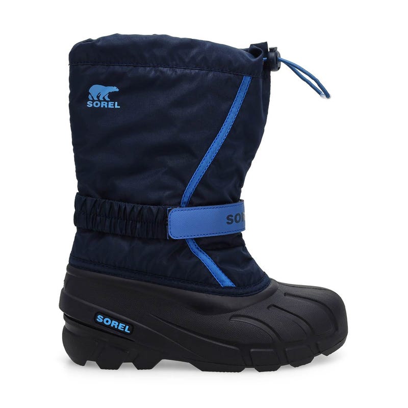 Botte d'hiver à enfiler FLURRY, marine collégial/atmosphère, garçons