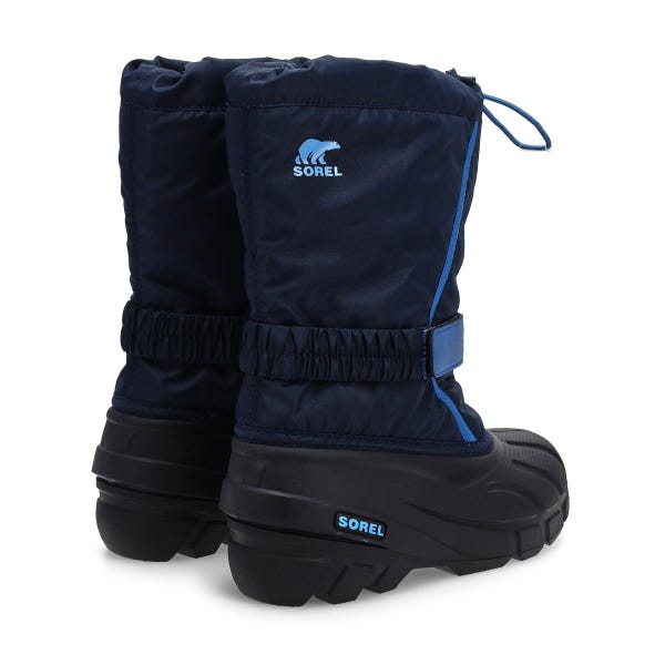 Botte d'hiver à enfiler FLURRY, marine collégial/atmosphère, garçons