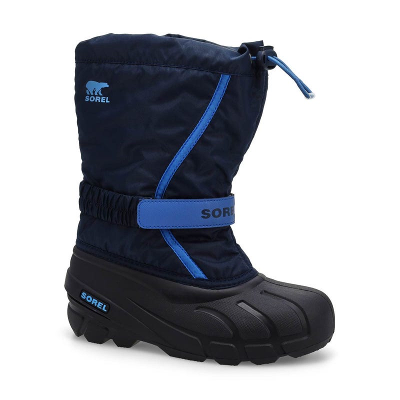 Botte d'hiver à enfiler FLURRY, marine collégial/atmosphère, garçons