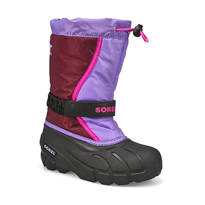 Grls Flurry Pull On Winter Boot - Purple Dahlia/Paisley