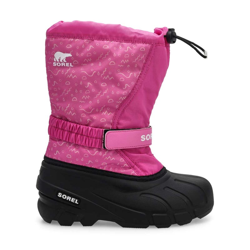 Botte d'hiver à enfiler FLURRY, orchidée/noir, filles