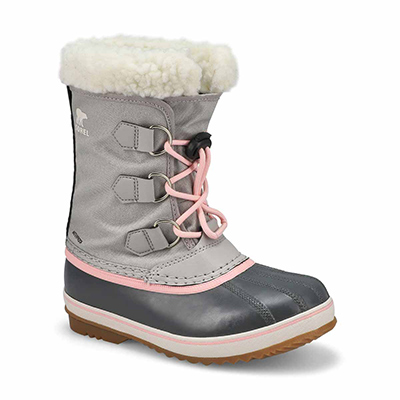 Botte d'hiver imperméable Yoot Pac Nylon, tourterelle/gomme, filles
