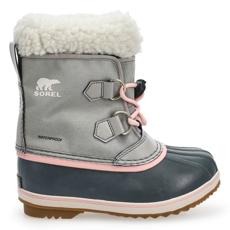 Girls'  Yoot Pac Nylon Waterproof Winter Boot - Dove/Gum