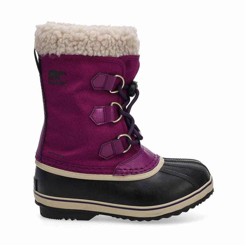 Girls'  Yoot Pac Nylon Waterproof Winter Boot - Dark Iris/ Plum