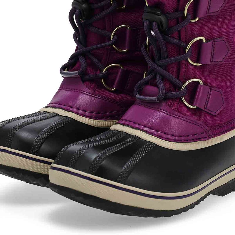 Girls'  Yoot Pac Nylon Waterproof Winter Boot - Dark Iris/ Plum