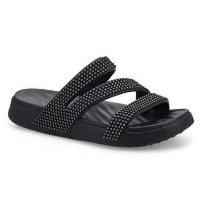 Lds Getaway Gems Strappy Sandal - Black Gems